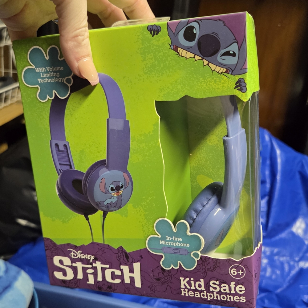 Disney Stitch Blue and Purple Kid Safe Headphones